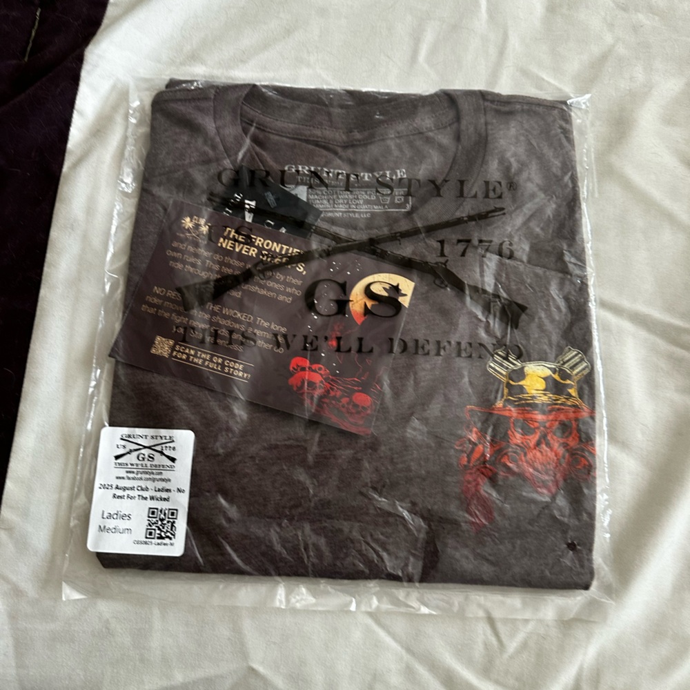 Grunt Style Long Sleeve Tee - Dark Brown with Red Graphic